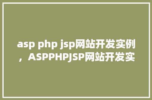asp php jsp网站开发实例，ASPPHPJSP网站开发实例：实战介绍与代码分享