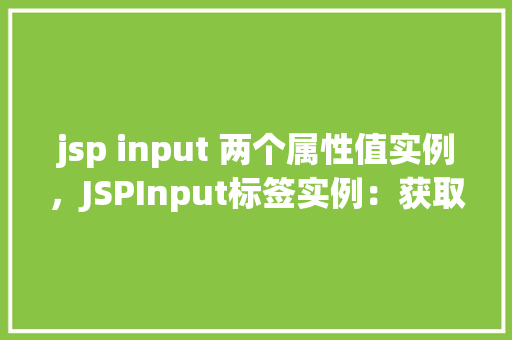 jsp input 两个属性值实例，JSPInput标签实例：获取两个属性值