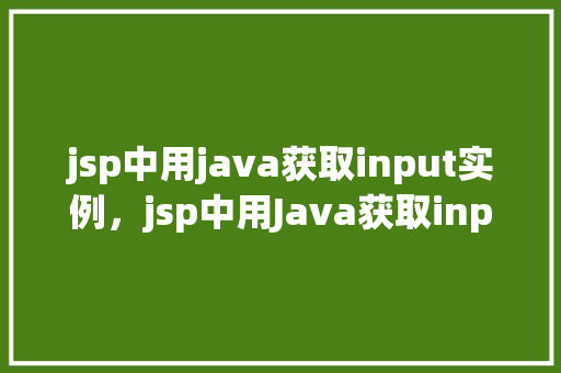 jsp中用java获取input实例，jsp中用Java获取input实例