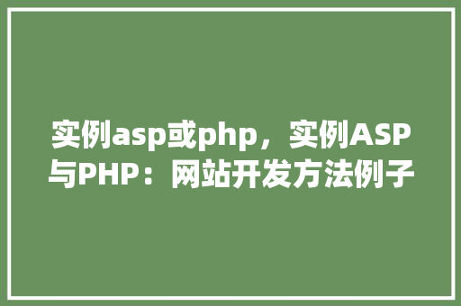 实例asp或php，实例ASP与PHP：网站开发方法例子比较  第1张