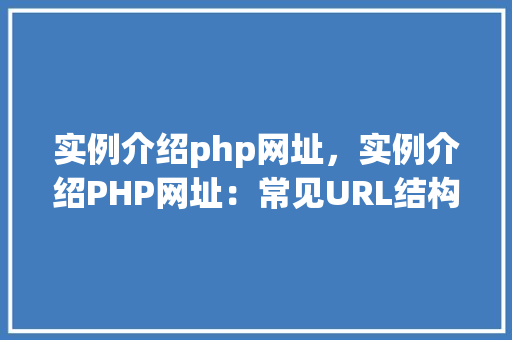 实例介绍php网址，实例介绍PHP网址：常见URL结构和参数分析