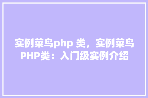 实例菜鸟php 类，实例菜鸟PHP类：入门级实例介绍