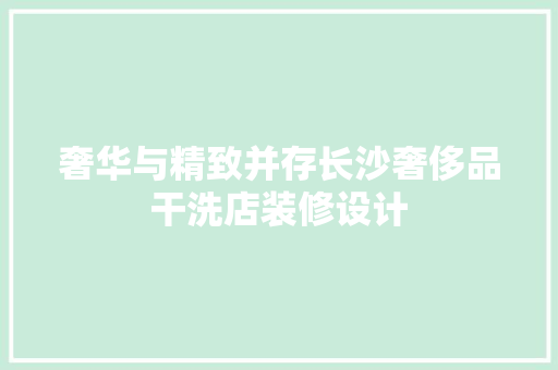 奢华与精致并存长沙奢侈品干洗店装修设计  第1张