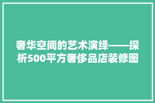 奢华空间的艺术演绎——探析500平方奢侈品店装修图  第1张