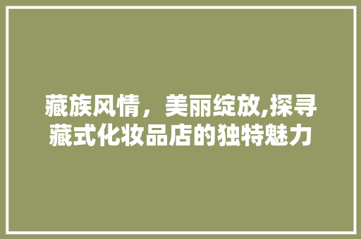 藏族风情，美丽绽放,探寻藏式化妆品店的独特魅力