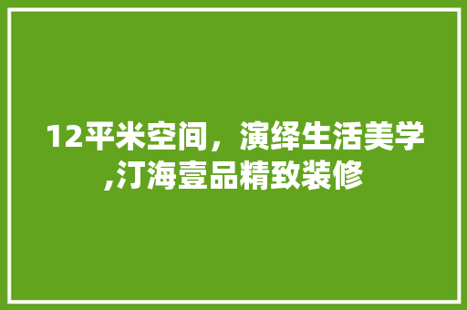 12平米空间，演绎生活美学,汀海壹品精致装修  第1张