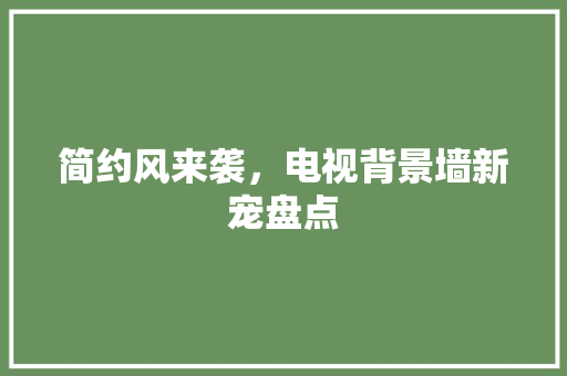 简约风来袭，电视背景墙新宠盘点