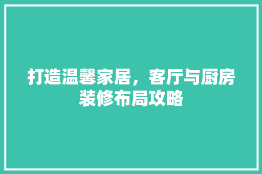 打造温馨家居，客厅与厨房装修布局攻略  第1张