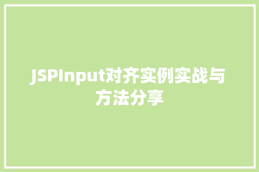 JSPInput对齐实例实战与方法分享