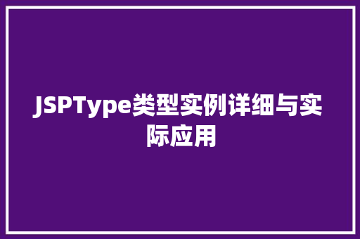 JSPType类型实例详细与实际应用