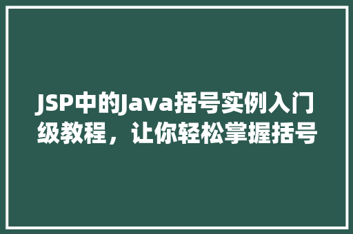 JSP中的Java括号实例入门级教程，让你轻松掌握括号用法